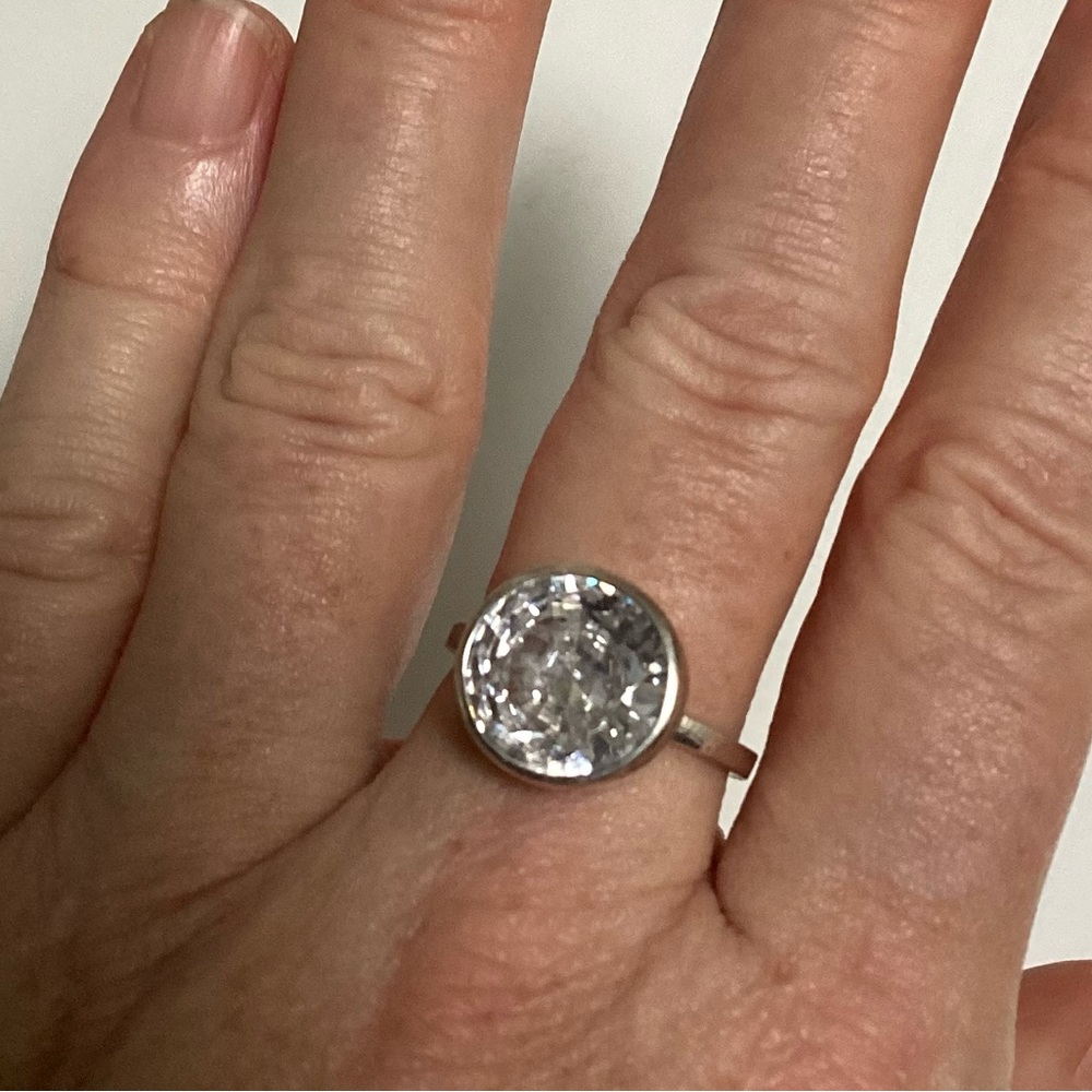 Retired Silpada Cubic Zirconia & 925 Sterling Silver Stack Ring - Picture 7 of 9